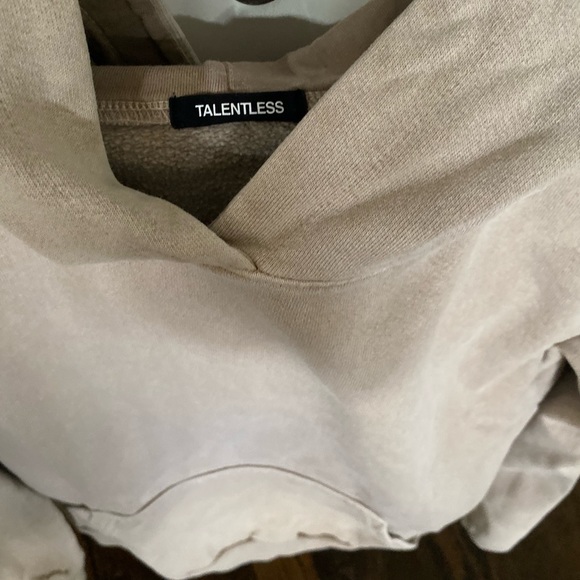 TALENTLESS hoodie in faded sand or beige colour - Picture 2 of 3